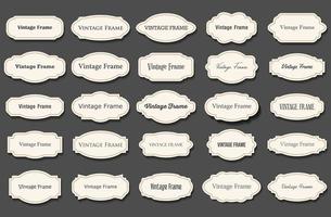 decoratief vintage frame en retro badge oude sierlijke labels collectie vector