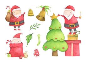 set van kerstversiering. aquarel illustratie. vector