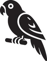 papegaai vogel Aan boom Afdeling silhouet icoon illustratie. vector