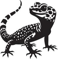 silhouet van luipaard gekko illustratie. vector