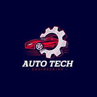 auto tech bouwkunde auto logo ontwerp vector