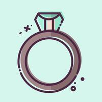 icoon ring. verwant naar vrouw dag symbool. mbe stijl. gemakkelijk ontwerp illustratie vector