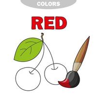 rood. leer de kleur. onderwijs illustratie van primaire kleuren. vector kers