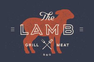 lam. logo met lam of schapen silhouet vector