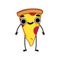 emoji pizza plak karakter tekenfilm illustratie vector