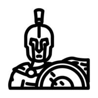 gladiator Sparta krijger lijn icoon illustratie vector