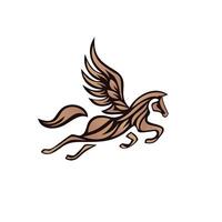 gouden vliegend paard logo ontwerp vector