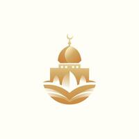 gouden moskee logo ontwerp, Islamitisch logo, moskee illustratie vector