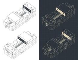 machine ondeugd isometrische blauwdrukken vector