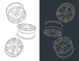 legering wielen tekeningen vector
