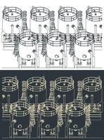 chemisch productie tanks tekeningen vector