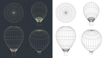 heet lucht ballon tekeningen vector