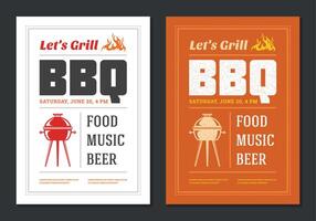 barbecue partij folder of poster ontwerp sjabloon. vector