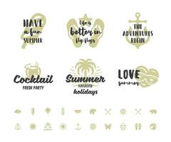 zomer vakantie typografie inspirerend citaten of gezegden ontwerp vector