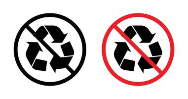 recycle verbod teken reeks vector