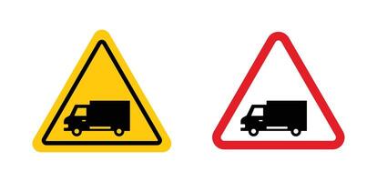 vrachtauto waarschuwing teken vector