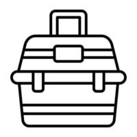 tackle box lijn icoon vector