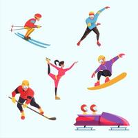 winter activiteit sport pictogram sticker vector