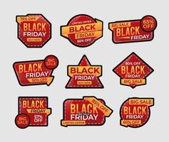 collectie badge black friday modern rood vector