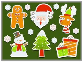 set kerststickers set vector