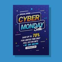 dynamische cyber maandag poster vector