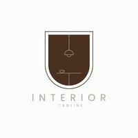 interieur minimalistische meubilair bedrijf bedrijf logo vector