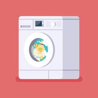 witwassen geld door het wassen machine vector
