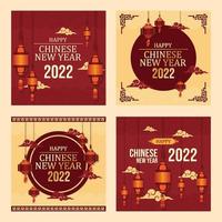 chinees nieuwjaar 2022 sociale media vector