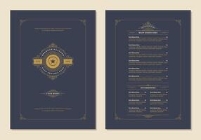 menu ontwerp sjabloon met Hoes en restaurant wijnoogst logo brochure. vector