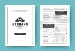 pizza restaurant menu lay-out ontwerp brochure of voedsel folder sjabloon illustratie. vector