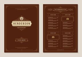 restaurant menu ontwerp en etiket brochure sjabloon. vector