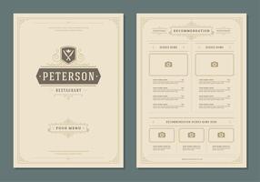 restaurant menu ontwerp en etiket brochure sjabloon. vector