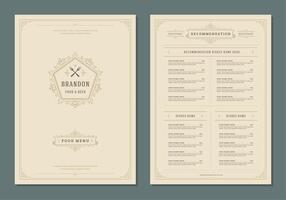 restaurant menu ontwerp en etiket brochure sjabloon. vector