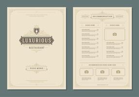 restaurant menu ontwerp en etiket brochure sjabloon. vector