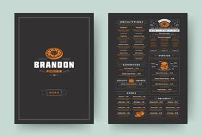 pizzeria restaurant menu lay-out ontwerp brochure of folder sjabloon illustratie vector