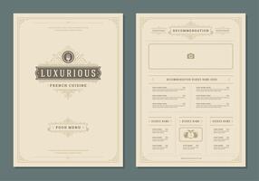 restaurant menu ontwerp en etiket brochure sjabloon. vector