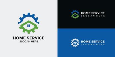 huis Diensten logo in groen en blauw vector