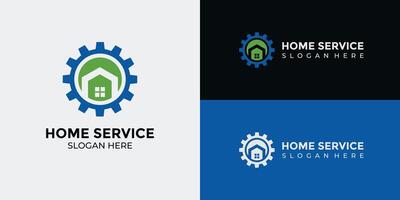 huis Diensten logo in groen en blauw vector