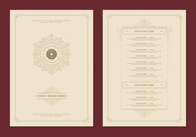 menu ontwerp sjabloon met Hoes en restaurant wijnoogst logo brochure. vector