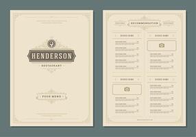 restaurant menu ontwerp en etiket brochure sjabloon. vector