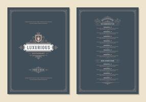 menu ontwerp sjabloon met Hoes en restaurant wijnoogst logo brochure. vector