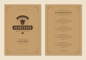 koffie menu ontwerp brochure sjabloon illustratie vector