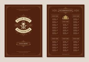 restaurant menu ontwerp en logo brochure sjabloon. vector