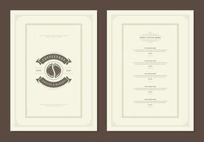 koffie menu ontwerp sjabloon folder voor cafe met koffie winkel Boon symbool en wijnoogst typografisch decoratie elementen. vector