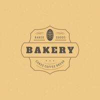 bakkerij insigne of etiket retro illustratie. brood of brood silhouet voor bakkerij. vector