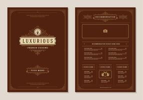 restaurant menu ontwerp en etiket brochure sjabloon. vector