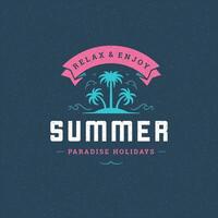 zomer vakantie etiket of insigne typografie leuze ontwerp vector