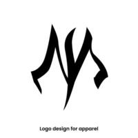 monogram brief im logo ontwerp. brief mi of im logo voor kleding merken. mi logo ontwerp voor kleding merk. brief im kleding logo ontwerp sjabloon. vector