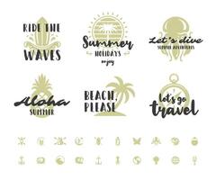 zomer vakantie typografie inspirerend citaten of gezegden ontwerp vector