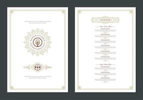 menu ontwerp sjabloon met Hoes en restaurant wijnoogst logo brochure. vector